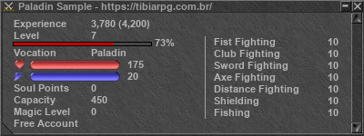 Assinatura do personagem Paladin Sample